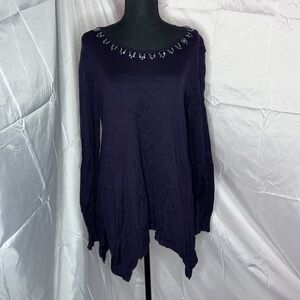 Purple Beaded Vera Wang Blouse